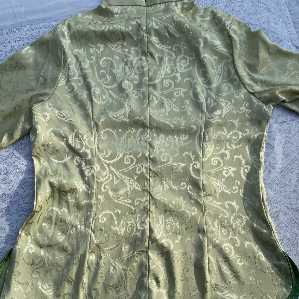 Laogudai Green Silk Chinese Blouse (14/16) - Picture 10 of 10